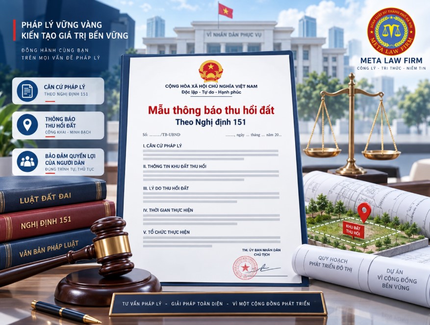 Mẫu thông báo thu hồi đất theo Nghị định 151 mới nhất